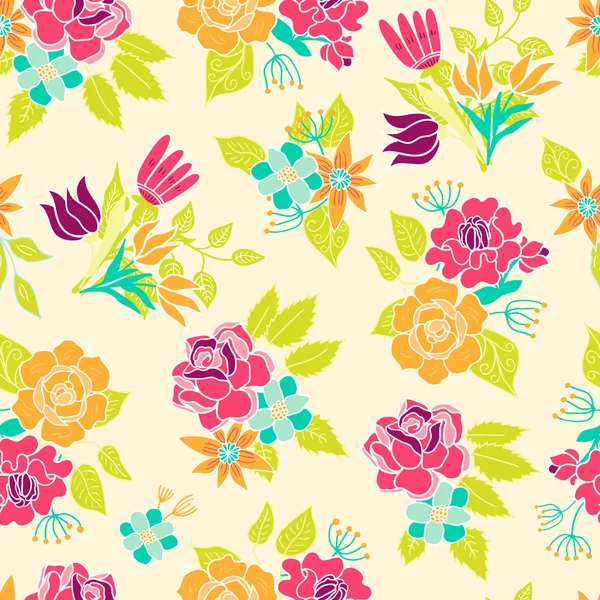 Padrão floral sem costura Vector fundo — Vetor de Stock