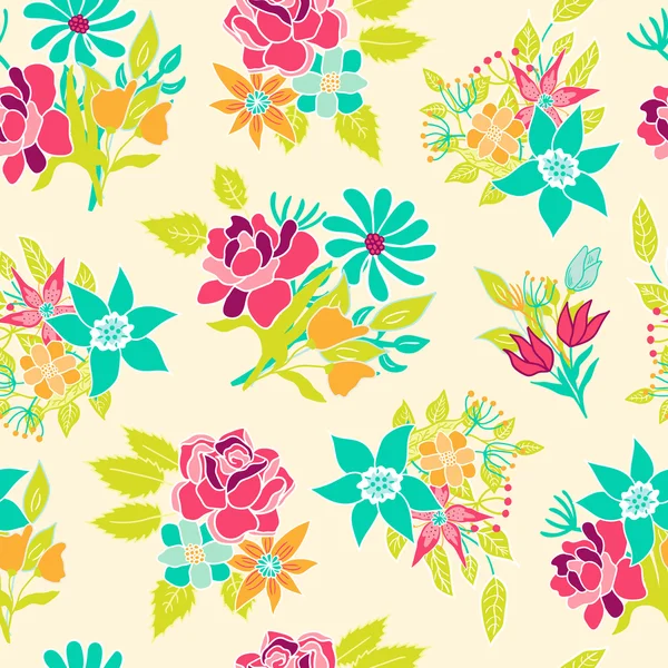 Motif floral sans couture Fond vectoriel — Image vectorielle