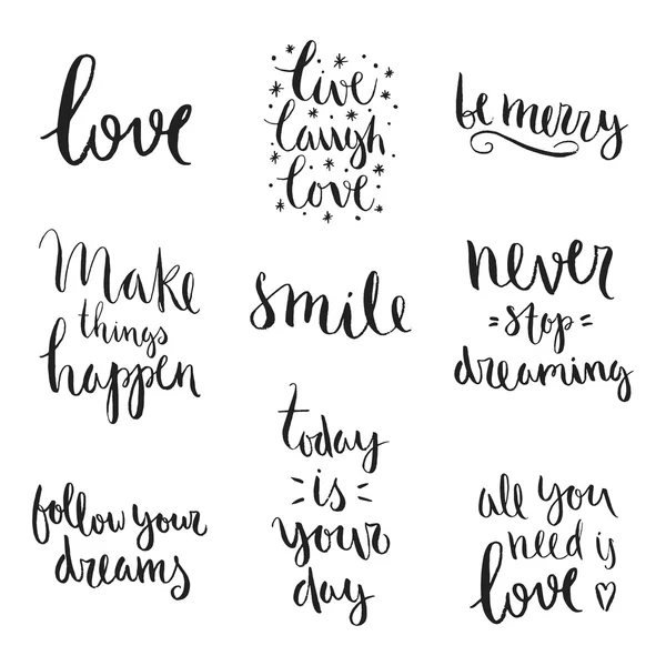 Hand drawn lettering collection — Stock Vector