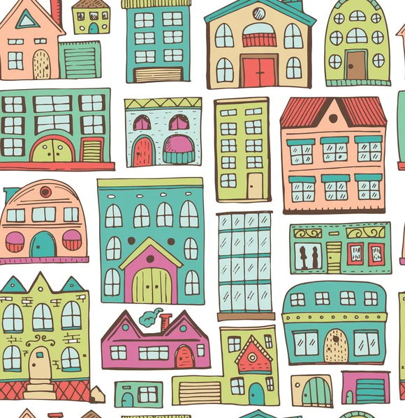 Sketch set of houses in doodle style