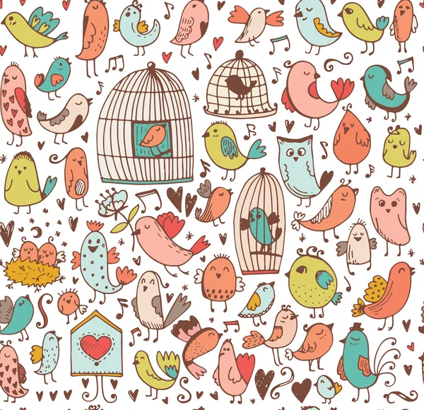 Verzameling van cute vogels — Stockvector