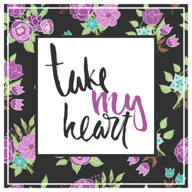 İfade ile vektör çiçek kartı