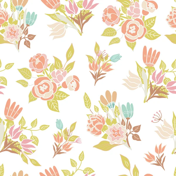 Patrón floral sin costuras — Vector de stock