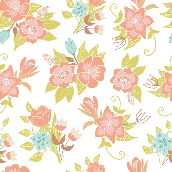 Patrón floral sin costuras — Vector de stock