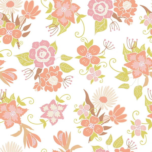 Patrón floral sin costuras — Vector de stock