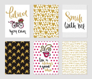 Romantik kartları koleksiyonu.