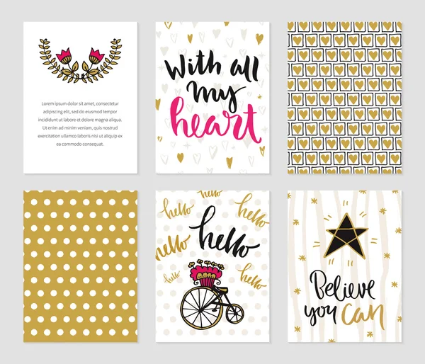 Romantic cards collection. — Stock Vector