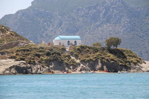 Pequeña Iglesia Isla Kefari Isla Kos Grecia —  Fotos de Stock