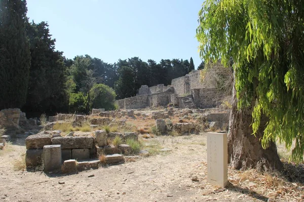 Ruiny Greckiego Teatru Kos City Wyspa Koc Grecja — Zdjęcie stockowe