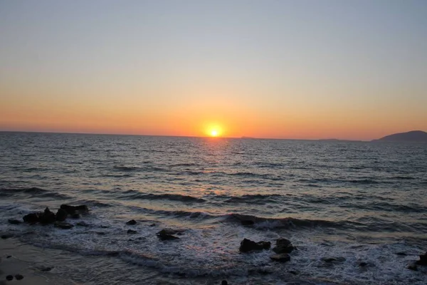 Solnedgång Över Havet Kos Grek — Stockfoto