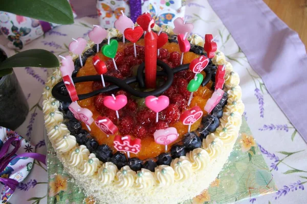 Torta Compleanno Con Tema Musicale — Foto Stock