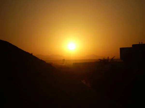 Zachód Słońca Nad Hurghadą Egipcie — Zdjęcie stockowe