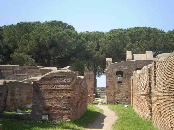 Ruines Une Ancienne Ville Ostie Antica Italie — Photo