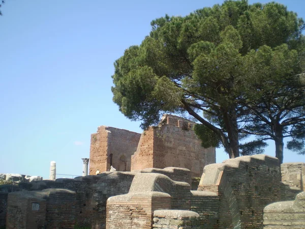 Ruínas Uma Antiga Cidade Ostia Antica Itália — Fotografia de Stock
