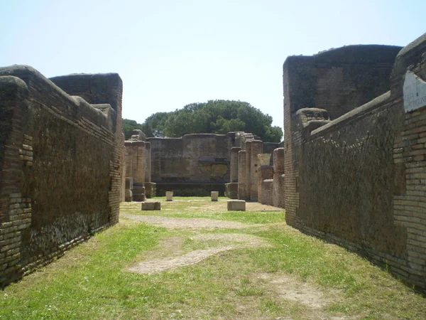 Ruines Une Ancienne Ville Ostie Antica Italie — Photo