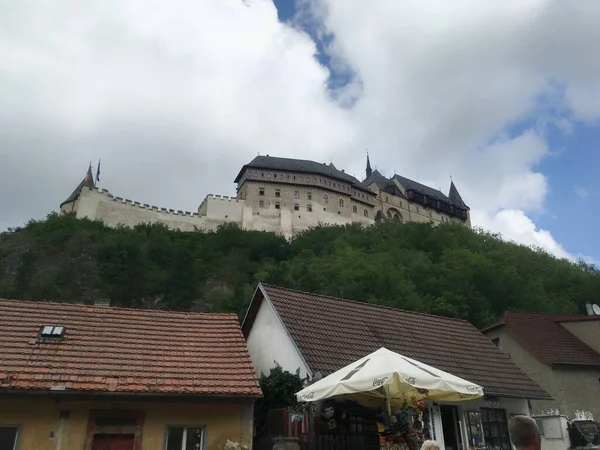 Widok Karlstejn Miasta — Zdjęcie stockowe