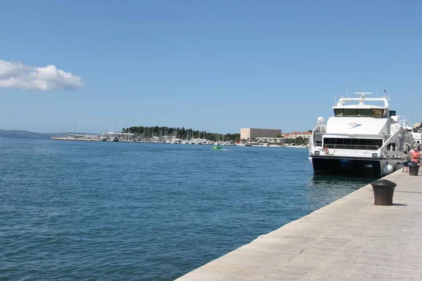 Barcos Porto Split Croácia — Fotografia de Stock