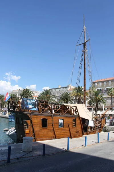 Navio Pirata Porto Split Croácia — Fotografia de Stock