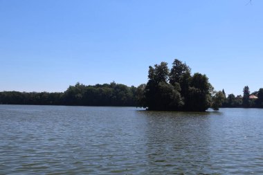 Çek Cumhuriyeti Jindrichuv Hradec nehrindeki küçük ada