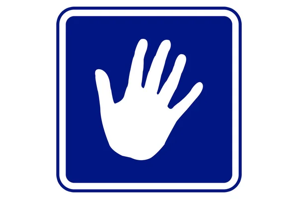 Illustratie Van Een Hand Blauwe Achtergrond — Stockfoto