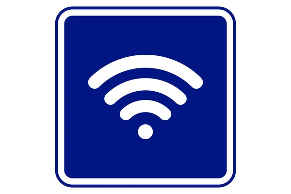 Ilustración Símbolo Wifi Sobre Fondo Azul —  Fotos de Stock