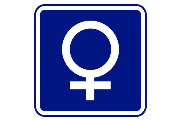 Abbildung Des Frauensymbols Auf Blauem Hintergrund — Stockfoto