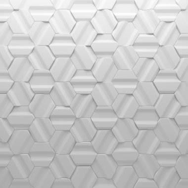 Beyaz soyut kareler zemin. 3D render geometrik çokgenler