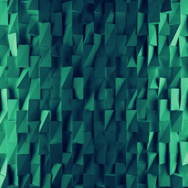 Achtergrond van de turquoise abstracte pleinen. 3D rendering geometrische veelhoeken — Stockfoto