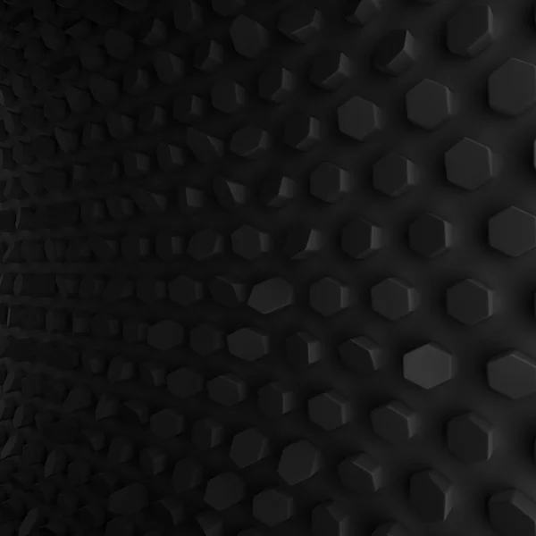 黒の抽象的な正方形の背景。3 d レンダリングの幾何学的なポリゴン — ストック写真