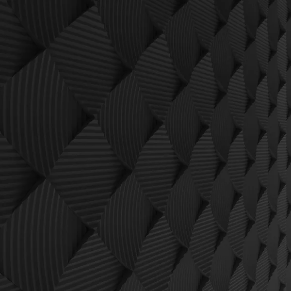 黒の抽象的な正方形の背景。3 d レンダリングの幾何学的なポリゴン — ストック写真