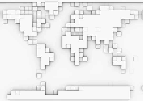 Mappa del mondo pixel art — Foto Stock