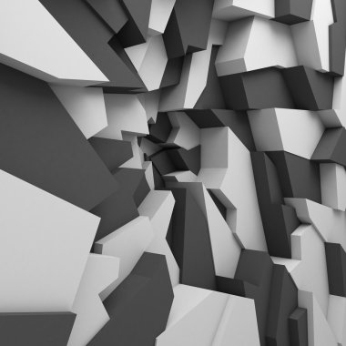 Geometrik renk soyut çokgenler ile duvar kağıdı olarak çatlak duvar