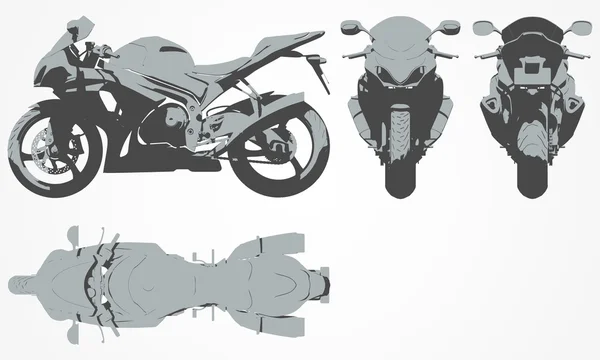 Proyección frontal, superior, trasera y lateral del helicóptero — Archivo Imágenes Vectoriales