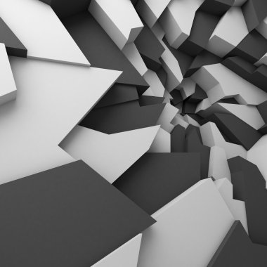 Geometrik renk soyut çokgenler ile duvar kağıdı olarak çatlak duvar