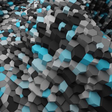 Arka plan için kristalleri ile soyut geometrik 3d deliği