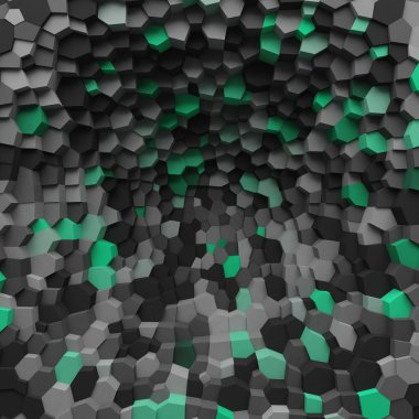 Arka plan için kristalleri ile soyut geometrik 3d deliği