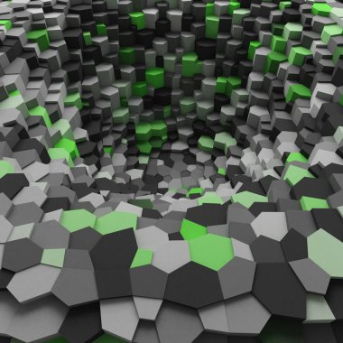 Arka plan için kristalleri ile soyut geometrik 3d deliği