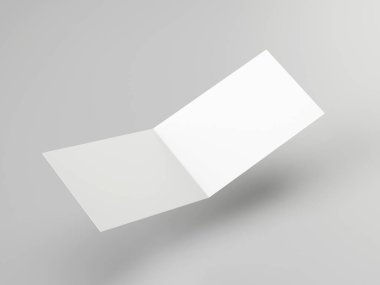 3D Illustration. Katlanmış kartvizit modeli izole edildi.