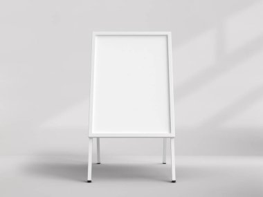 Sokak panosu beyaz arka planda izole edilmiş. Ön görünüm.