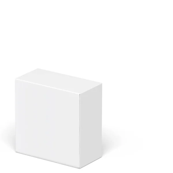 Ilustrace Box Maketa Izolované Bílém Pozadí Pohled Zepředu — Stock fotografie