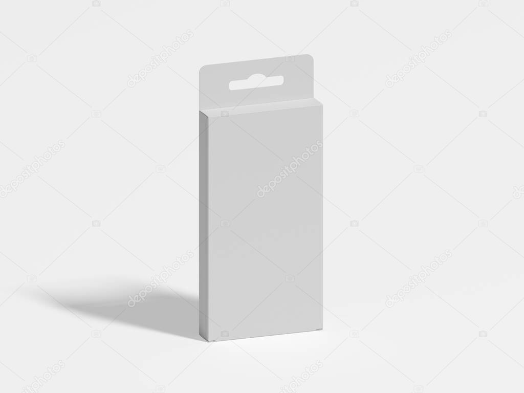 3D Illustration. Pencil box packaging mockup isolated on the white background.