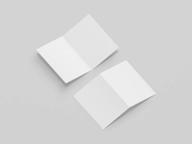 3D Illustration. Kare broşür modeli izole edildi.