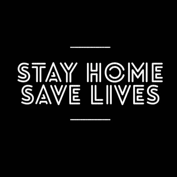 Imagen Con Texto Stay Home Lives Sobre Fondo Negro —  Fotos de Stock