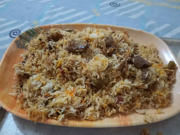 Biryani Servito Nel Piatto Cucina Asiatica — Foto Stock