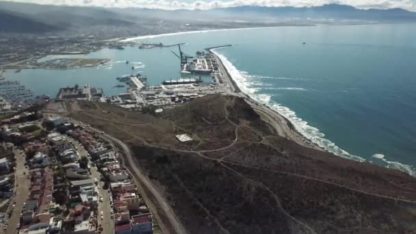 Fotografia Aérea Uma Área Costeira Recentemente Urbanizada México — Vídeo de Stock