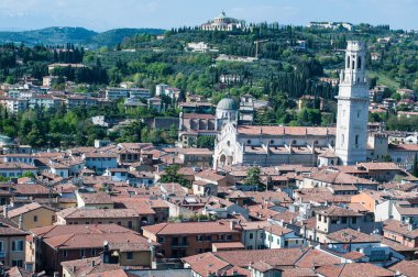 Verona kule lamberti backgrou içinde güzel görünümünden