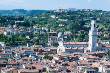 Verona kule lamberti backgrou içinde güzel görünümünden