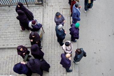 Şam, Suriye otobüs bekleyenler