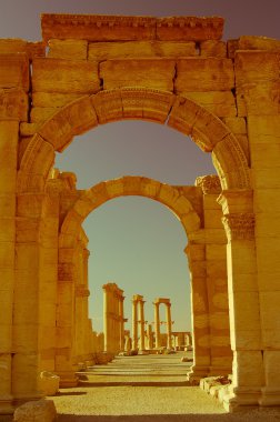 güzel şehir Palmyra eski d ile arkeolojik kalıntılar