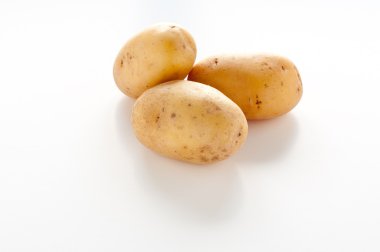 Grup beyaz zemin üzerine patates